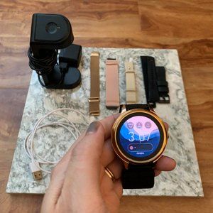 Fossil gen 5e rose gold smart watch bundle